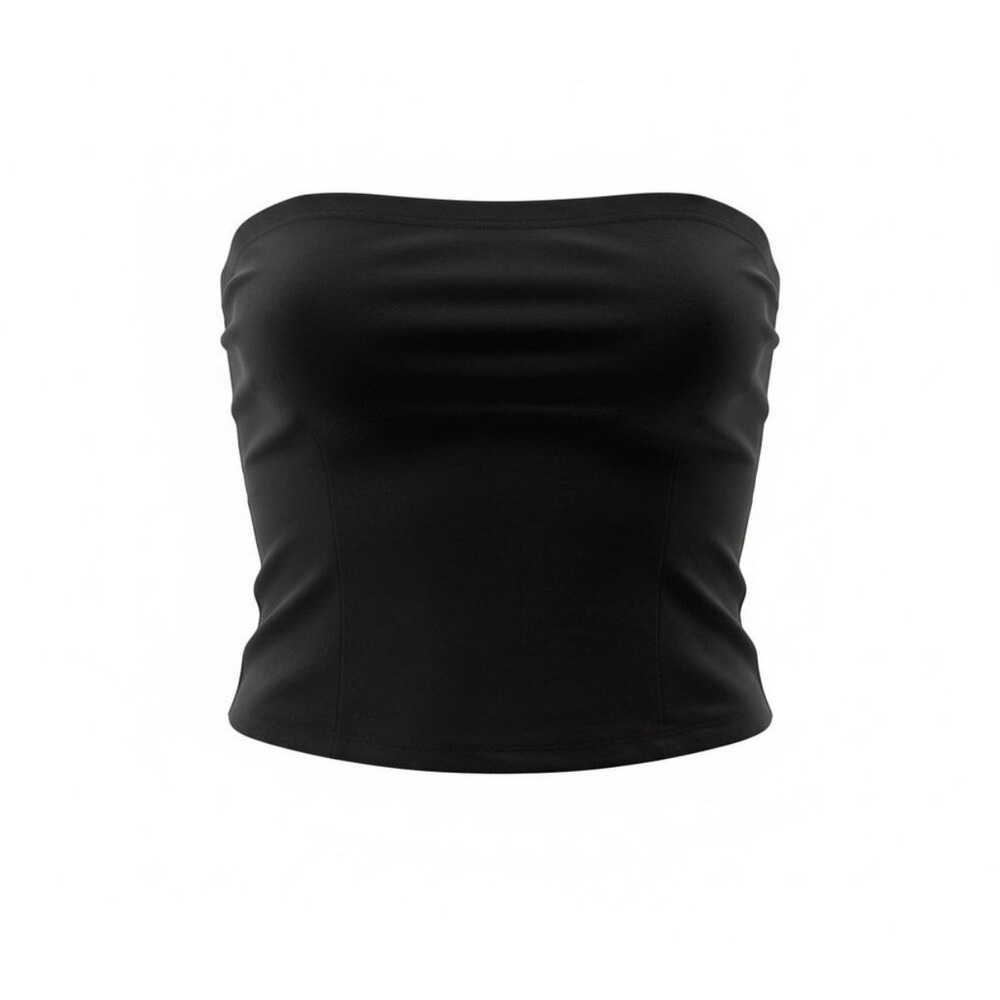 Gap Tube Top Women Size M Black Velvet Strapless Bodice Cropped Zipper Back
